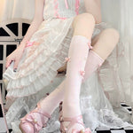 Pearl Bow Ballerina Calf Socks   HA1951