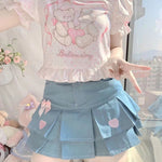 Bow Double Layer Denim Skirt   HA1782