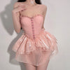 Cute Underwire Peach Pink One-Piece Swimsuit   HA2012