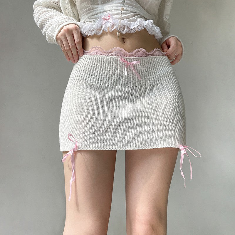 Lace wool wrap hip skirt HA2059