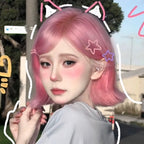 Pink short hair wig   HA1890