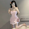 Pink One Shoulder Strapless Dress   HA1863