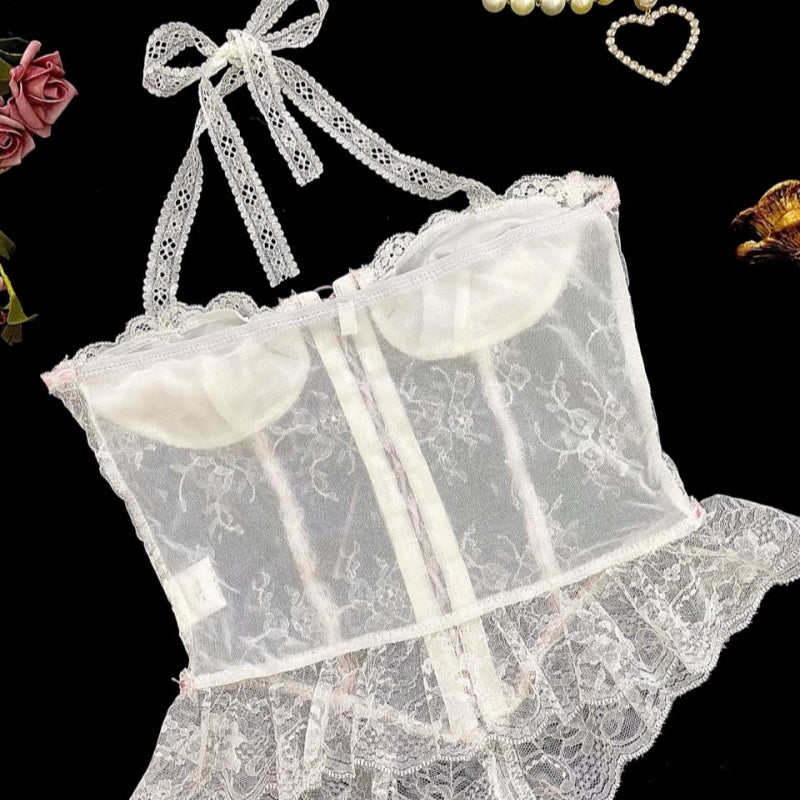 Sweet Lace-Up Bow Vest HA2164