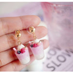 Girl Heart Pink Silver Earrings Ear Clips HA2030
