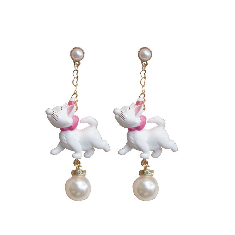 Tsundere Mary cat bow stud ear clip   HA1973