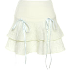 Cute soft girl cream color high waist skirt   HA1877