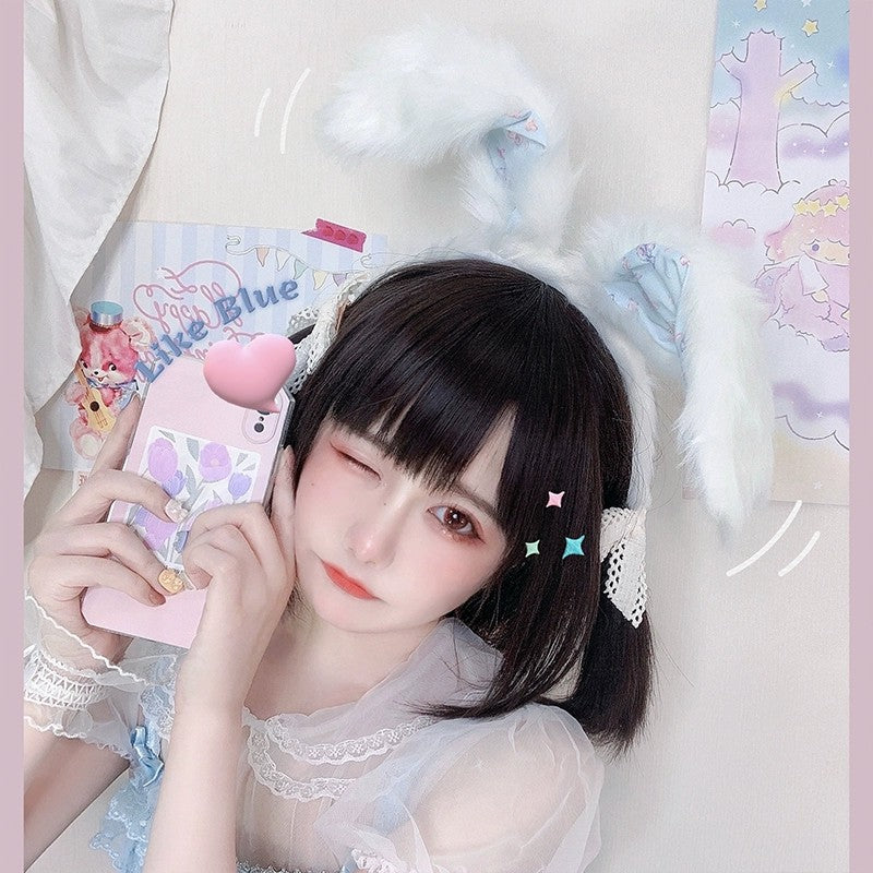 Sweet Plush Showa Rabbit Ear Headband   HA2003