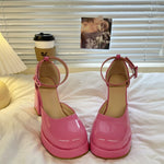 Barbie pink high heel leather shoes   HA1979