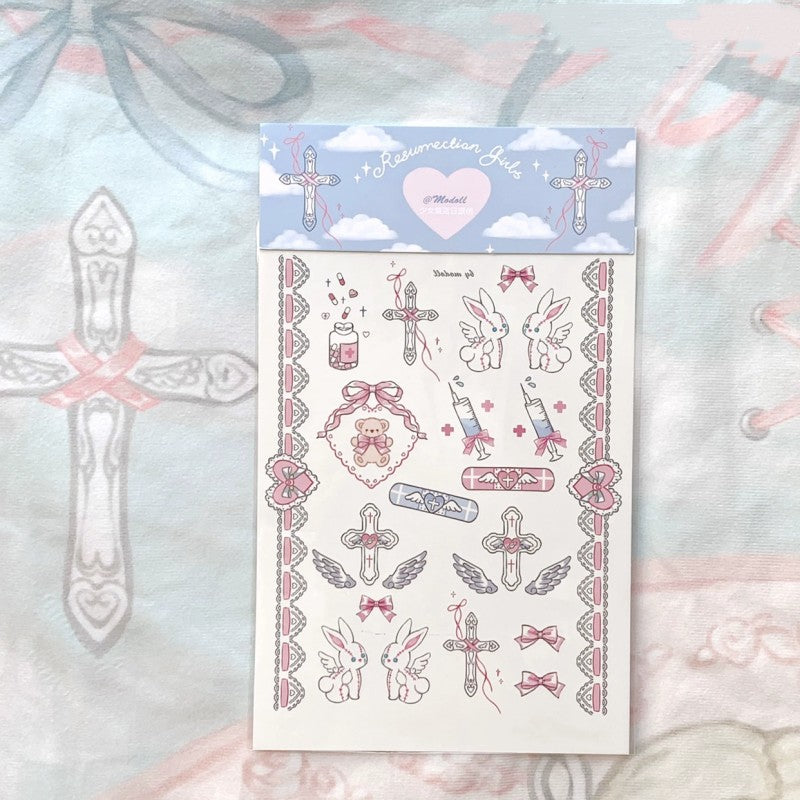 Angel Heart Leg Ring Tattoo Sticker   HA2061
