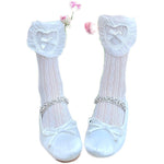 White Bow Lace Socks   HA1947
