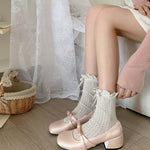 Pink French Block Heel Mary Janes  HA2104
