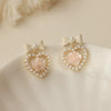 Pearl bow earrings   HA1797