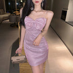 Hip wrap suspender dress   HA1899