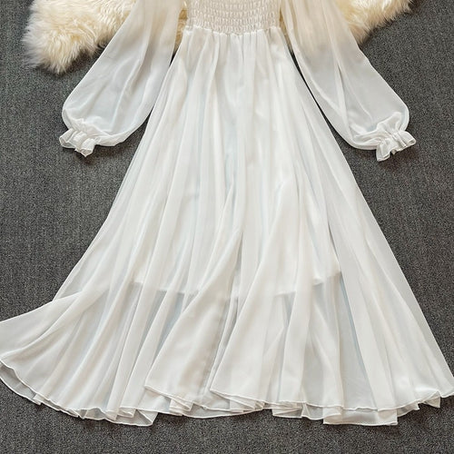 White fairy style a line dress   HA1838