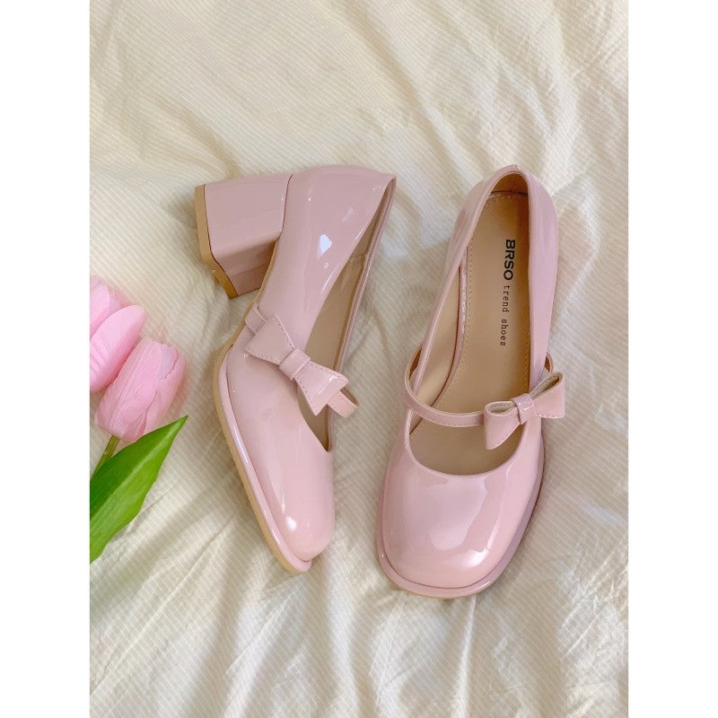 Round toe bow high heels   HA1856