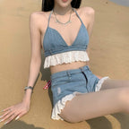 Spice Girls Halter Jeans Blouse  HA1743