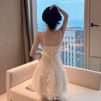 Super Fairy Mesh Puffy Sling Dress   HA1901