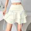 Cute soft girl cream color high waist skirt   HA1877