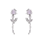Purple Mineral Rose Earrings   HA1791