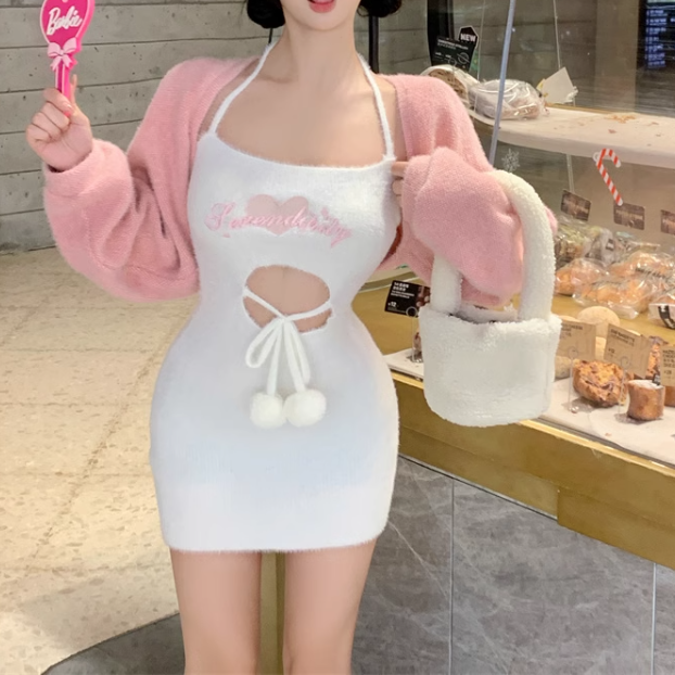 Sweet suspender dress suit HA2298