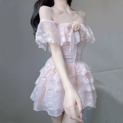 Pink Ruffle Puff Dress HA0892