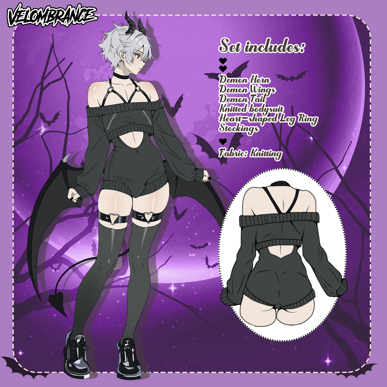 Pre-order Halloween Spooky Demon Knit Set (6-Piece Set) AS70