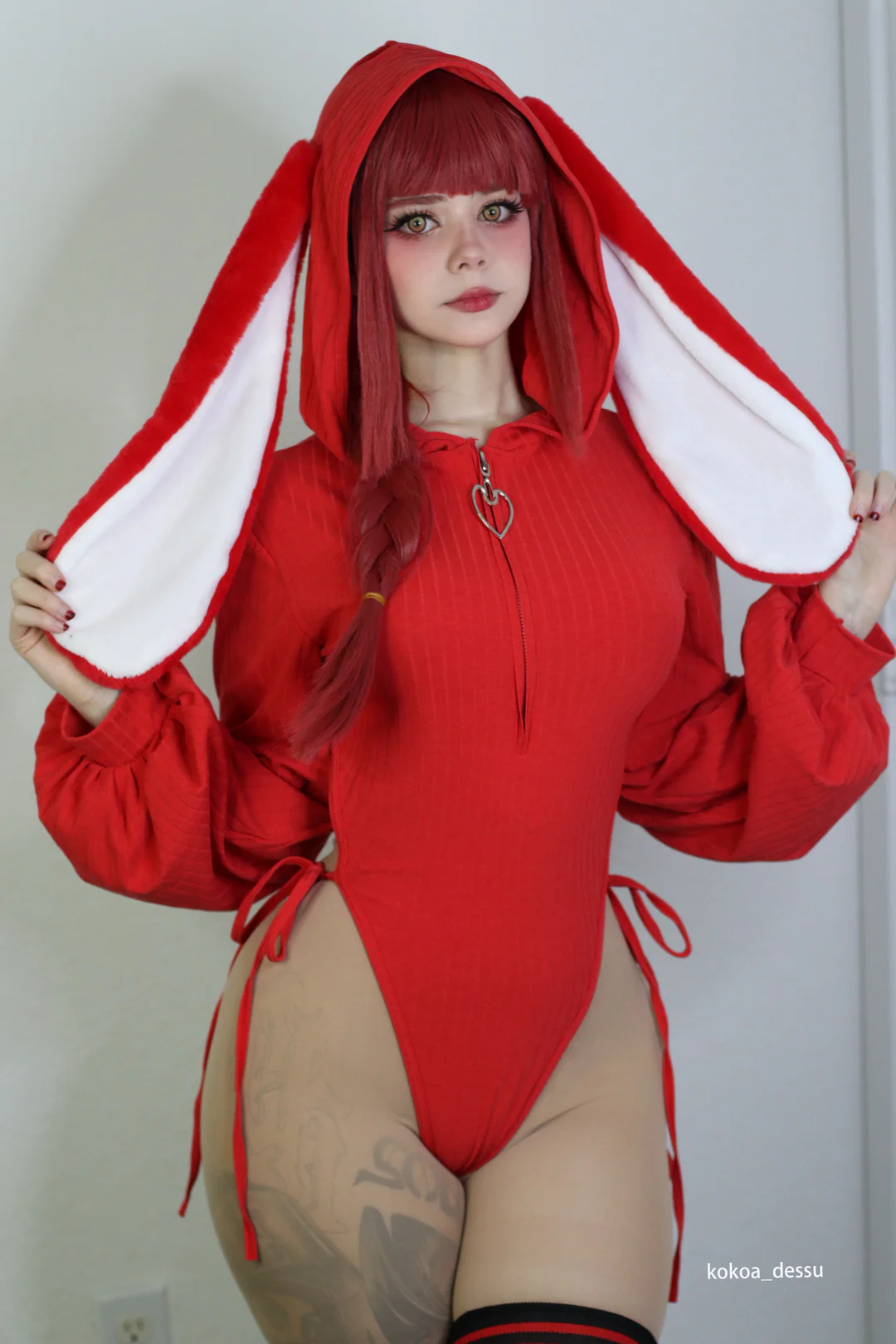Christmas Red bunny ear Bodysuit  SD83
