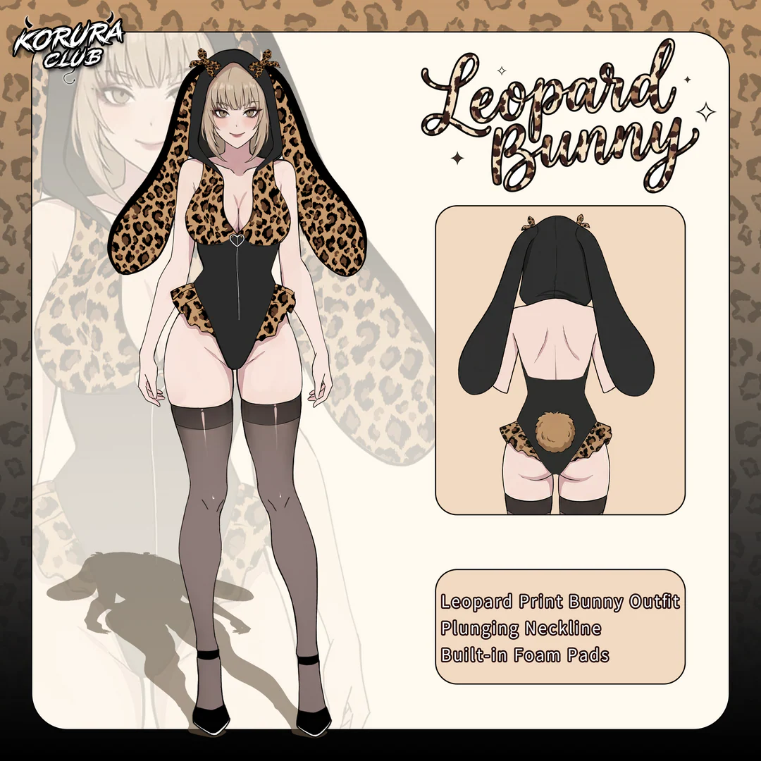 Pre-sale Cosplay Leopard Print Bunny Lingerie KO141