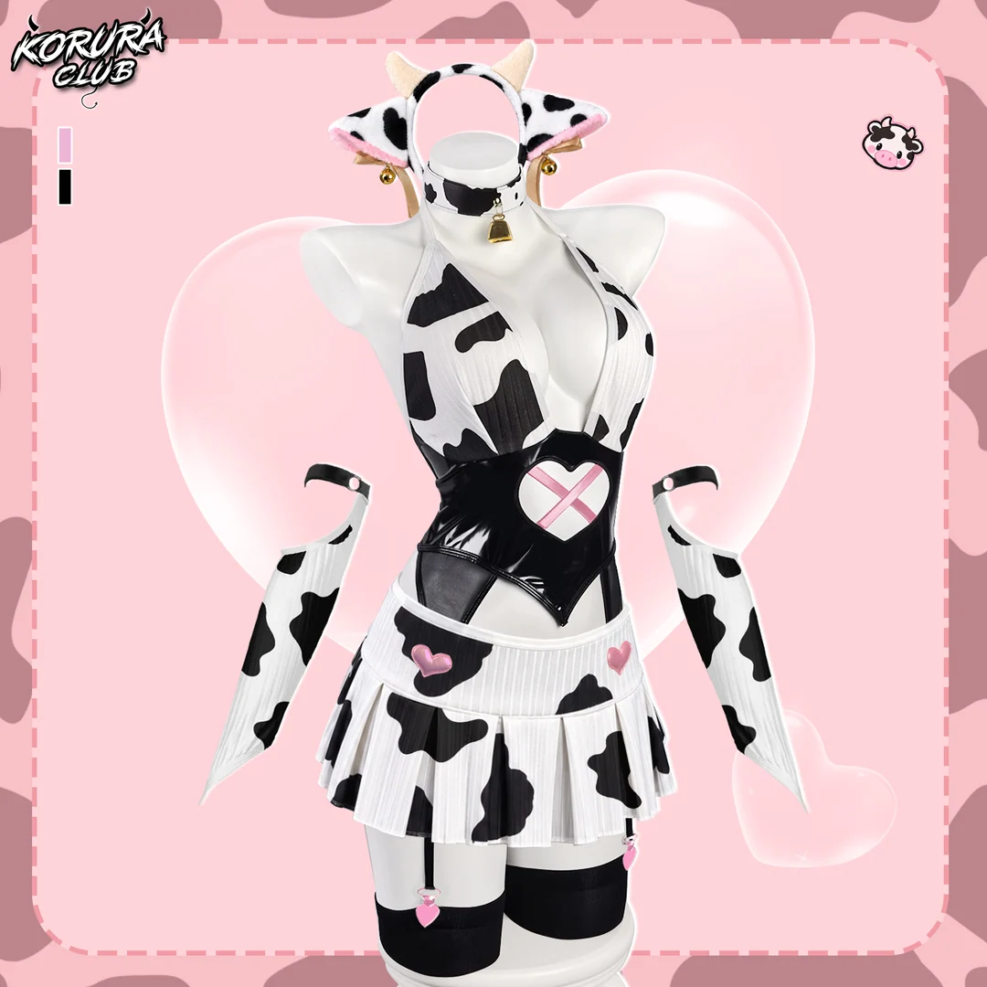 Pre-sale Cosplay Cute Cow Print Set KO178