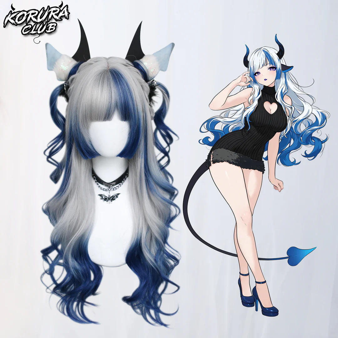 Korura Original Wig #008 Blue and White – AkaiYoru Hime