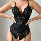 Lace suspender bodysuit HA2990