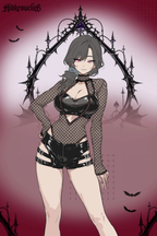 Pre-Sale Gothic Fishnet Motorcycle Lingerie Set (2-Piece) HK002