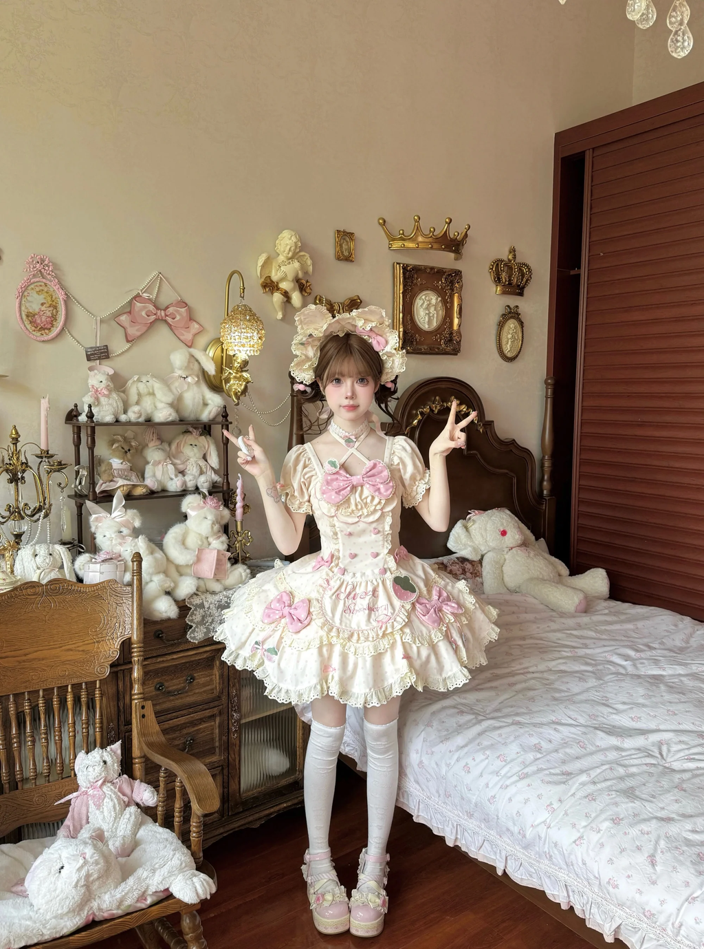 Polka dot strawberry Lolita dress HA29736