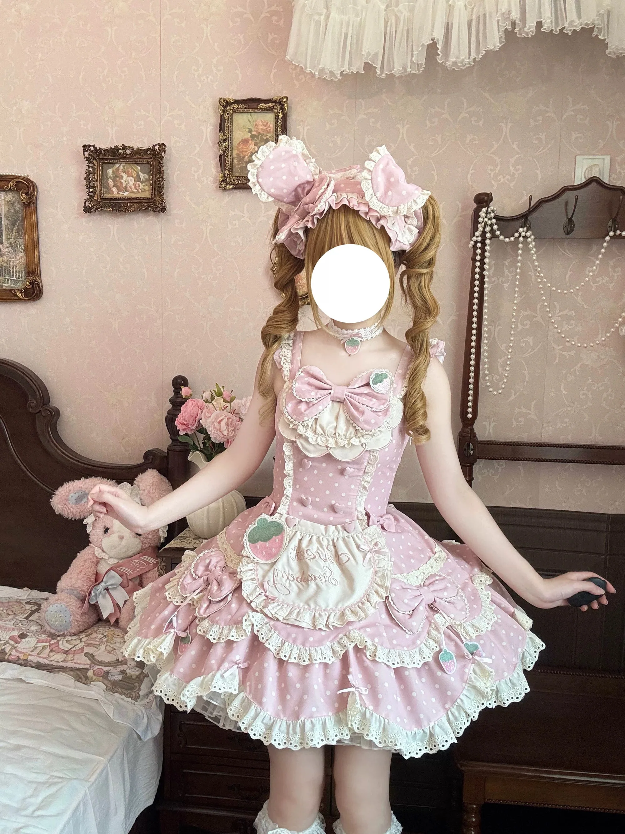 Polka dot strawberry Lolita dress HA29736