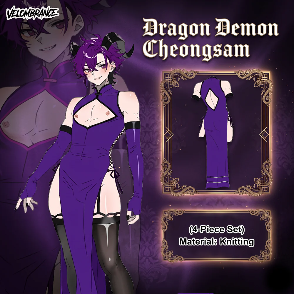Pre-sale Dragon Demon Cheongsam (4-Piece Set） AS57