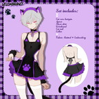 Pre-Order Purple Femboy Cat Cosplay Set (6-Piece Set) AS68