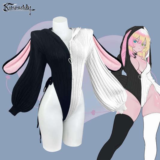 Black white bunny ear Bodysuit HA2920