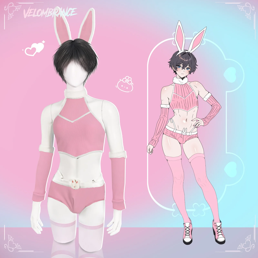 Cosplay Cute Bunny Ear Knitwear (5-Piece Set）AS06