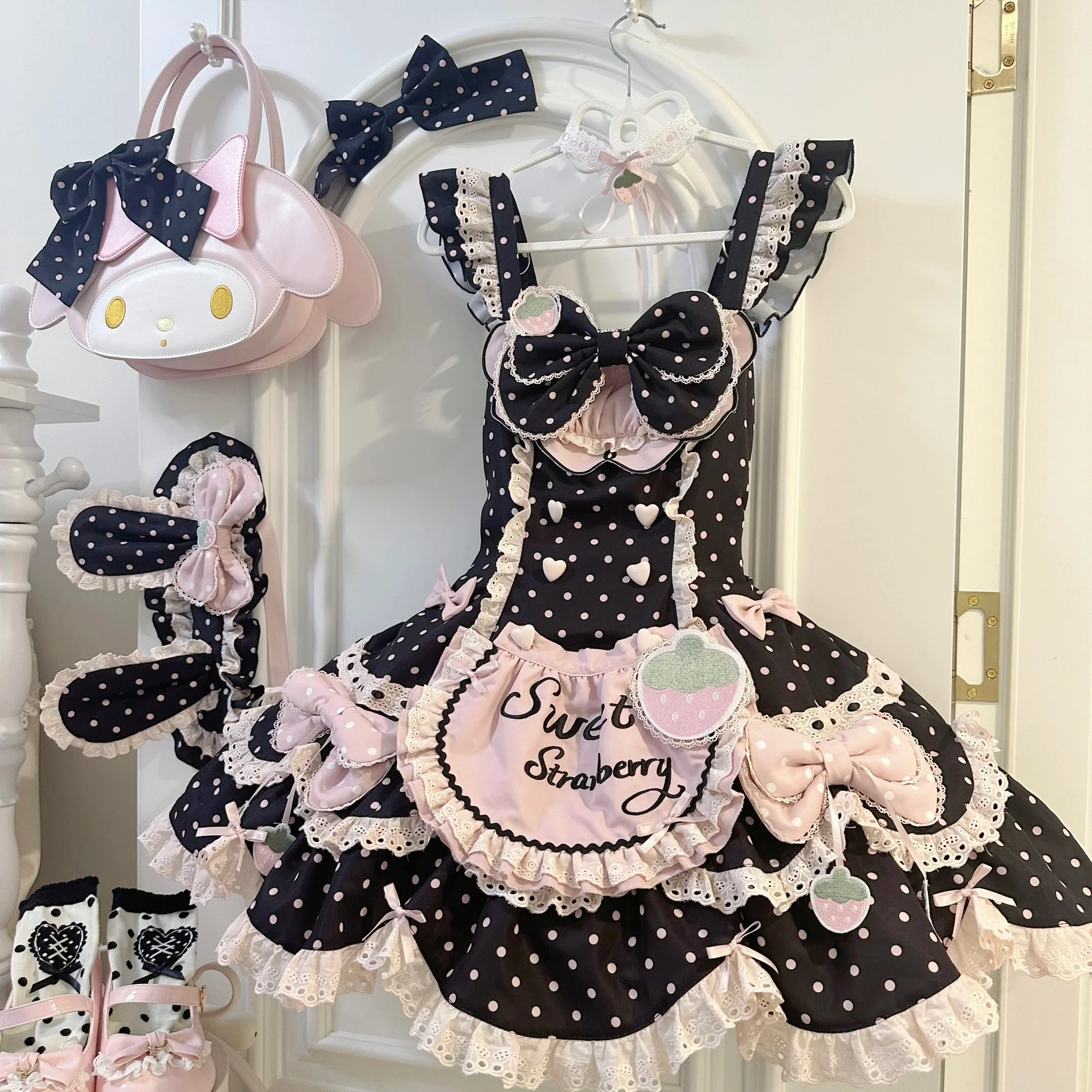 Polka dot strawberry Lolita dress HA29736