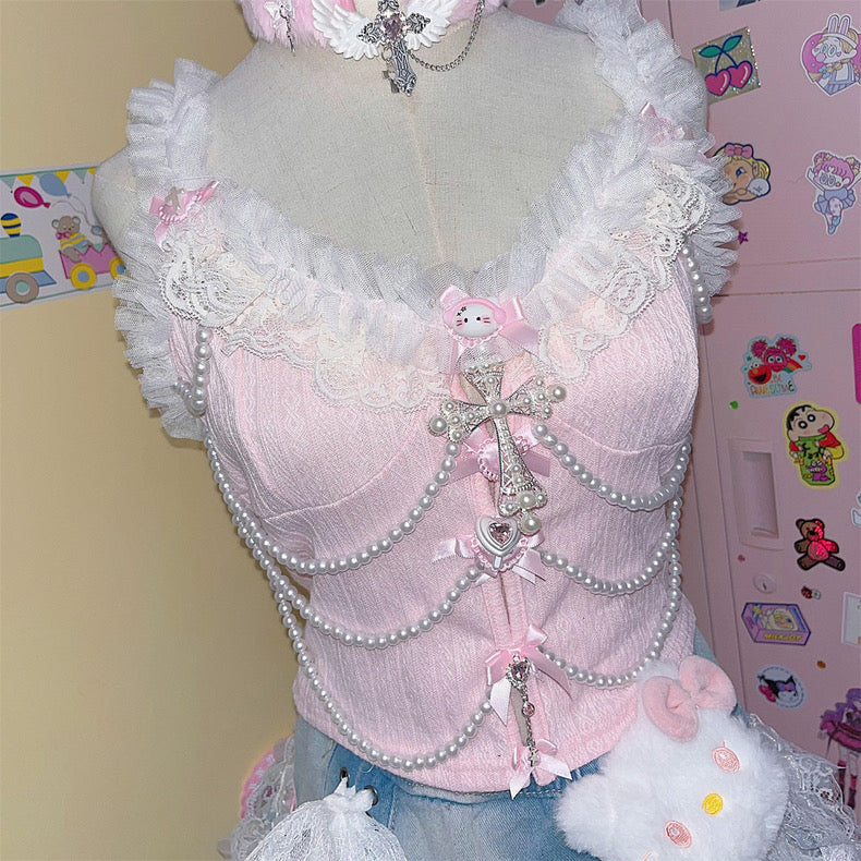 Lace Pearl Camisole HA2538