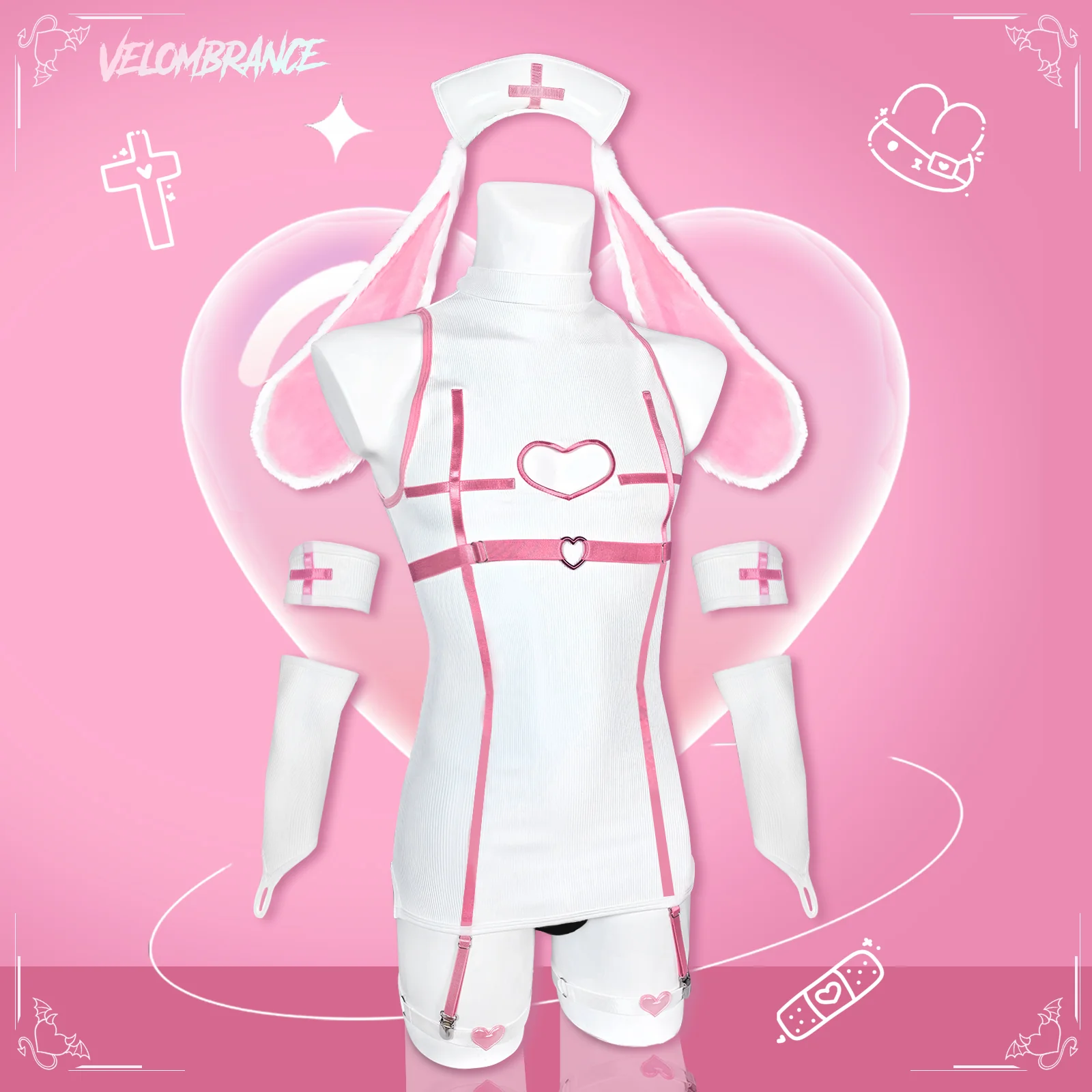Sweetheart Bunny Nurse Dress (8-Piece Set) AS49
