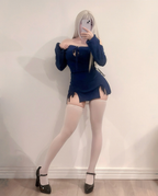 KORURACLUB-BUTTERFLY KNOT V-NECK DRESS SR06