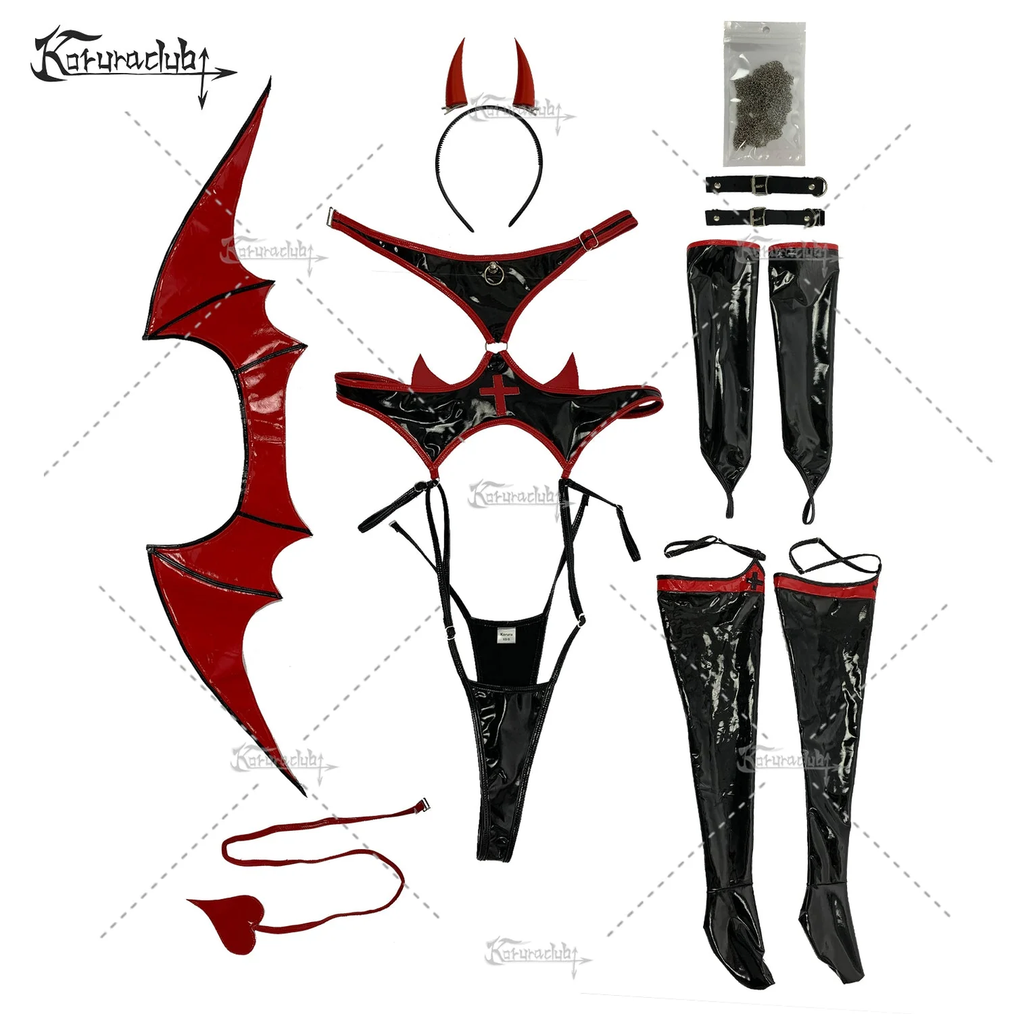 Cosplay Devil Nurse Succubus Lingerie（8-Piece Set）HA2892