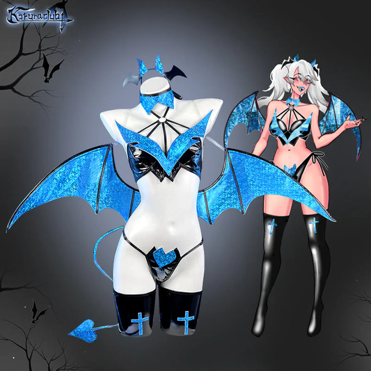 Cosplay Blue Diamond Succubus Lingerie（7-Piece Set）HA2894