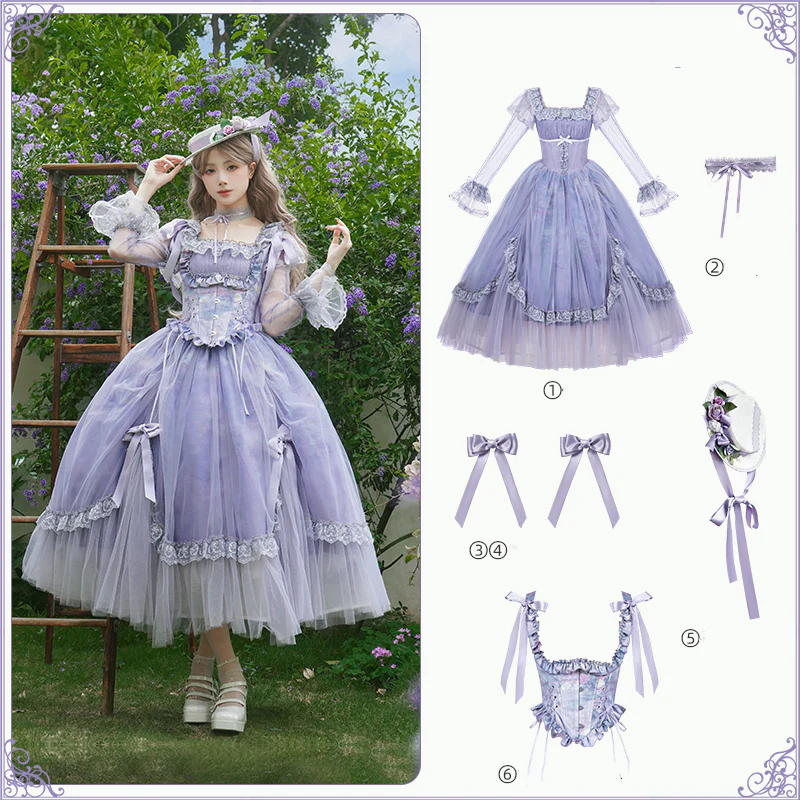Purple lace lolita dress HA29747
