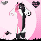 Heart Pattern Two-Tone Black and pink Bunny KO144
