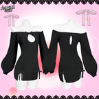 KORURACKUB-BUTTERFLY KNOT V-NECK DRESS SR06