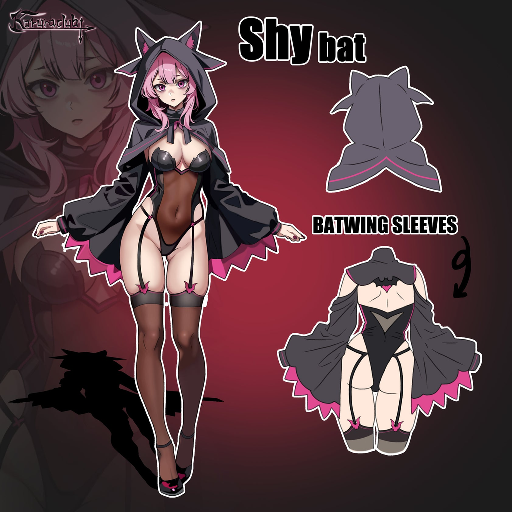 Cosplay Shy Bat Lingerie HA2909（4-Piece Set）