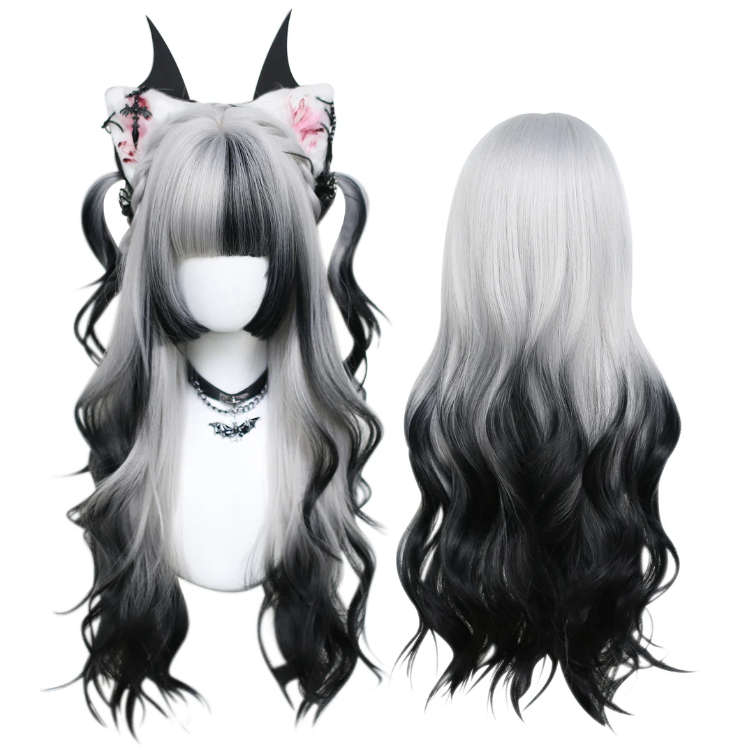 Korura Original Wig #008 Black and White– AkaiYoru Hime