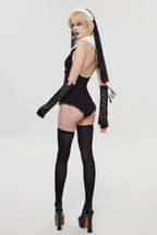 Pre-Sale Gothic Nun Bodysuit Costume (3-Piece Set) HK010